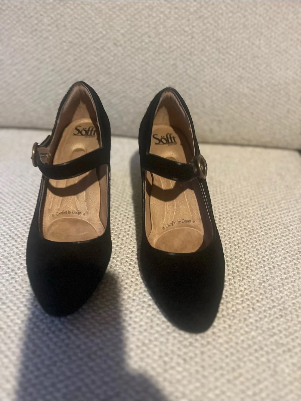 Sofft Petra Black Suede Mary Jane Shoes - Picture 2 of 10